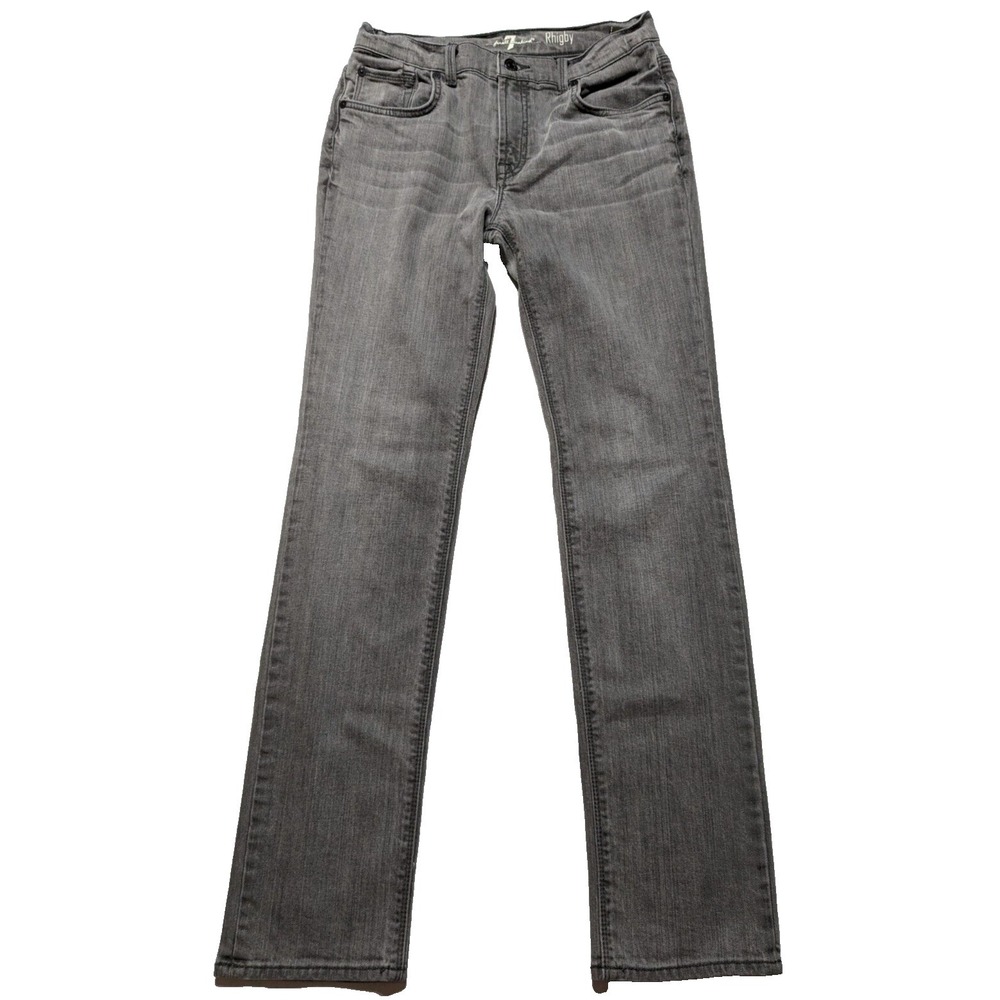 7FAM 7 FOR ALL MANKIND RHIGBY Boys Size 16 Gray Stretch Denim Skinny Jeans‎